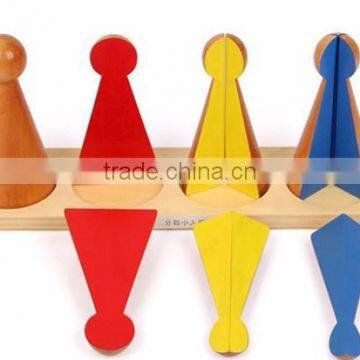 Wooden math education Montessori Fraction Skittles toy