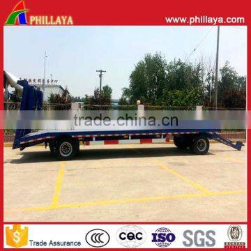 2Axle 3Axle 30T 40T Lowbed Dolly Truck Double Axle Low Flatbed Trailer With Turntable Drawbar photo-2