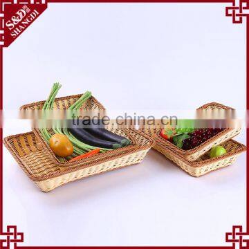 Cheap Custom Rectangular Shape Fruit Vegetable Display Basket Hand Woven Baskets photo-5