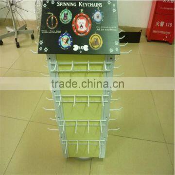 Customized 4-Side Rotating Metal Hook Table Keychain Stand photo-2