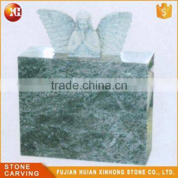 White Marble Double Heart Shaped Headstone Tombstone for Urn photo-5