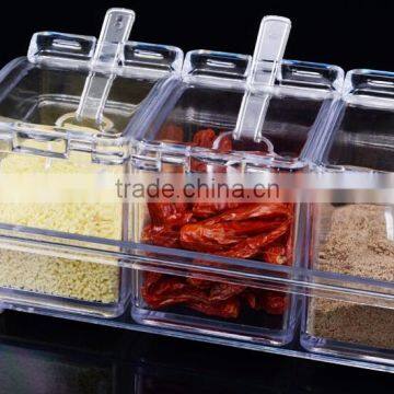 New Arrival Crystal Seal Waterproof With Spoon Condiment Seasoning Box Cruet