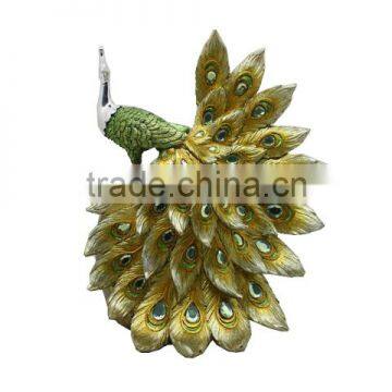 Shinning Coating Delicate Resin High Quality Peacock Statues