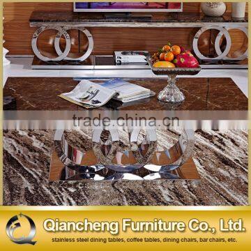 Marble Top Coffee Table With Metal Base for Banquet Hall photo-6