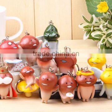 new mushroom shaped pvc keychain cuteset keychain keyring wholesale Keychain free samples