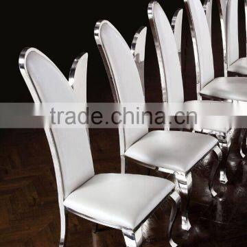 Glass Top Stainless Steel Base Dining Table and Chair AH126 photo-4