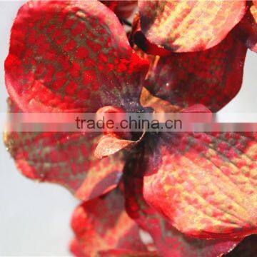 Home garden decoration 90cm hight red Gold string Ascocenda artificial wedding flowers EQDL03 0402