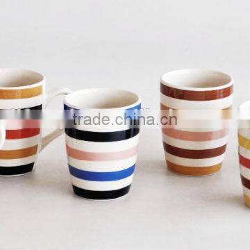 14oz ceramic belly shape coffee mug with handpainting