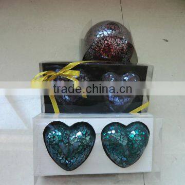 and mosaic glass ball in different color christmas decor hearts for Christmas home decoration