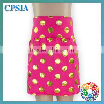 Hot Pink Gold Polka Dot Fashion Super Mini Newest Model Kids Sequin Skirt