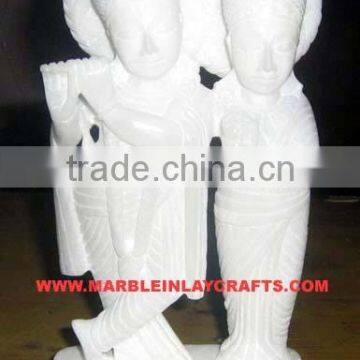 White Krishna Radha Statue