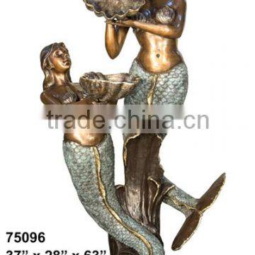 2015 Modern Garden Decoration Bronze Mermaid Water Fountains for Sale photo-2