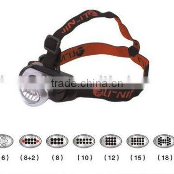 hottest multi-LED head light/(6/6+2/8/10/12/15 LED headlight)/elastic tie head light