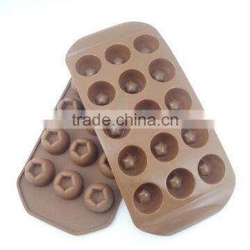 Fancy 15 Cup Five Star Shaped Chocolate Shape Silicone Ice Cube Maker photo-3