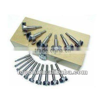 16pcs forstner drill woodworking bit set in a well holding wooden box