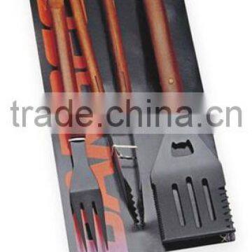 Wood Handle Barbecue Tools Set with tie card package