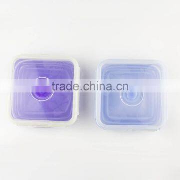 Food Grade Eco-friendly Reuseable Silicone Folding Bowl/Lunch Boxes photo-3