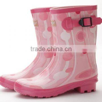 best sell pink rubber rain boots