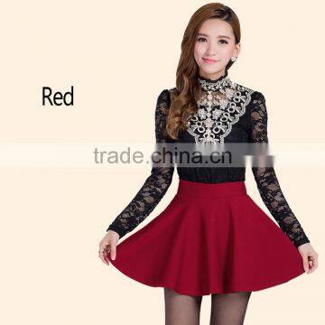 Latest Hot Sell Fashion Summer Autumn Solid Color Skater Mini Pleated Short Skirt photo-4