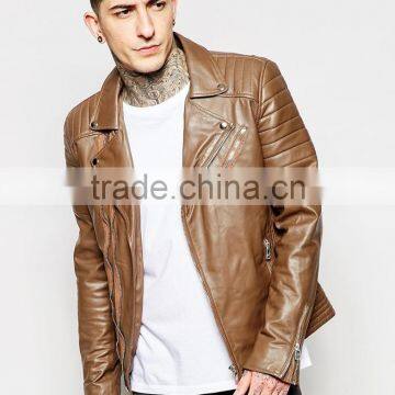 Brown Leather Motorbike Jacket