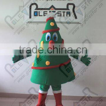 The Christmas tree cartoon mascot costume