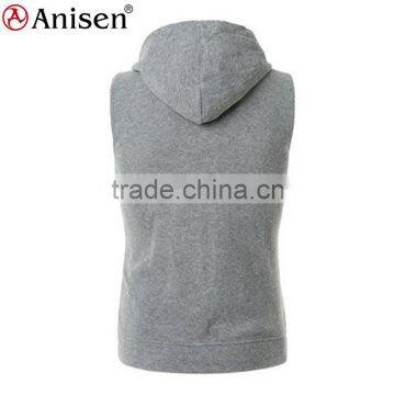Oem Factory Wholesale Fleece Men Hooded Vest photo-2