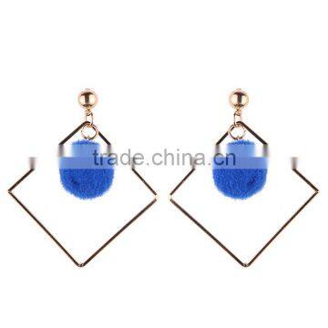 Fashion Colorful Pompon Gold Plated Hoop Earrings for Women Accessories photo-4
