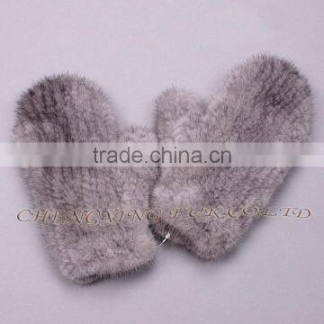 CX-A-60Q 2016 Wholesale Genuine Knitted Mink Fur Gloves photo-3