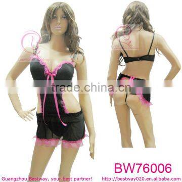 Guangzhou Bestway manufatures women sex black & pink lingerie corsets