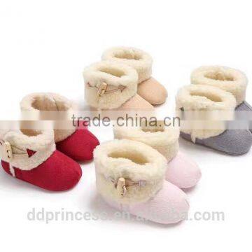 baby shoes 2017 pink red khaki infant shoe warm puzzy cute snow boot