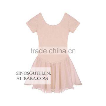 2017 New Arrival Solid Color Short Sleeve Girls Leotard Dance Leotards Dress photo-6