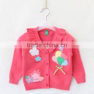 Korean style girls cardigan sweater design solid color cotton sweater