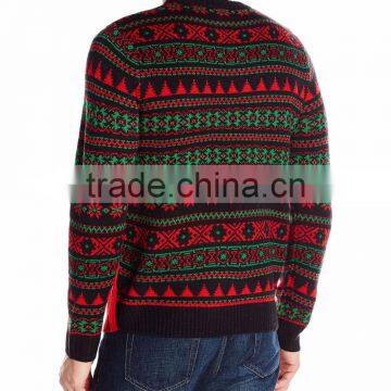 Men Black Sweater Christmas Glasses Man Pattern Christmas Sweater photo-2