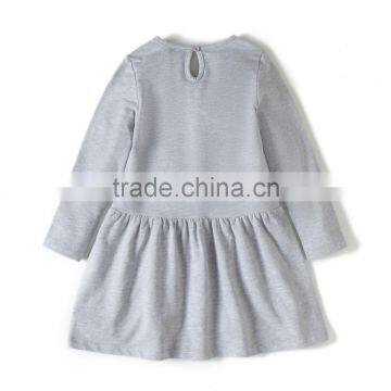 S33557W 2017 Fashion Long Sleeve Cotton Girls Casual Children Dresses photo-5