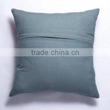 Grey Kantha Pillow Cover Indian Floral Pillow Handmade Throw Pillow 16X16 photo-3