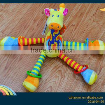 Lovely Giraffe Bell Insert Baby Educational Plush Toys Baby Bed Hanging Toys photo-1