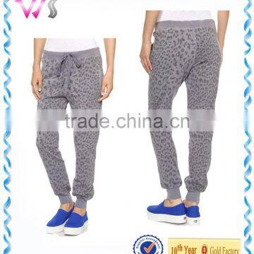 Leopard Print Women Fashion Trousers Long Sweat Pants