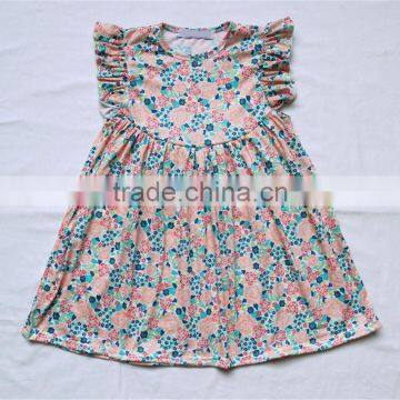 Wholesale Kids Baby Clothes Set Children Boutique Beautiful Floral Ruffle Dress Outfits Princess Tunic Wear photo-2