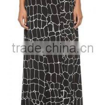 Hot Sales Long Skirt Fashion Plaid Chiffon Ladies Maxi Skirt High Waist Ladies Skirt OEM photo-2