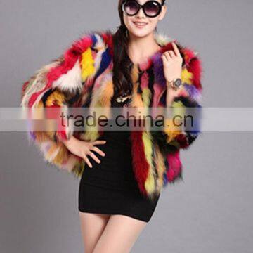 New fox raccoon man fur fur nine cents sleeves fur coat short paragraph