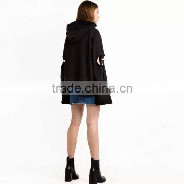 Spring Womens Pullover Black Cool Hollowed-out Hoodies With Hood photo-5