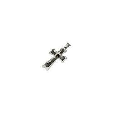 custom designs black plated nickle free vivid details stainless steel cross necklace
