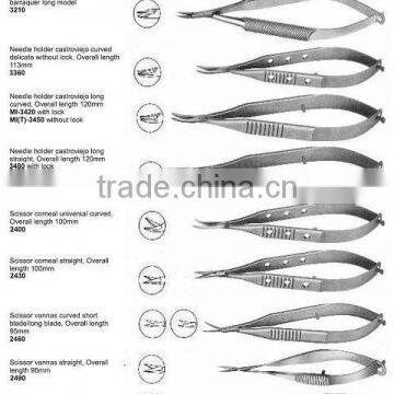 CASTROVIEJO Eye Scissor (Spring Type) with Flat Handle 110 mm