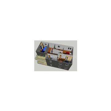 Two Floors Row Residential Prefab Bungalow Steel Home Wind Proof For Family
