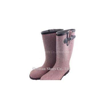 Foam Print Rubber Rain Boots Women