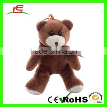 OEM Wholesale 10CM Super Soft Brown Or Green Plush Teddy Bear Keyring