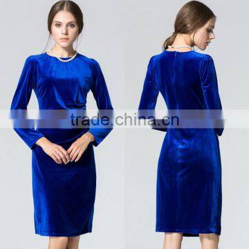 B40996A Fashion 6 Colors Women Casual Velvet Dress