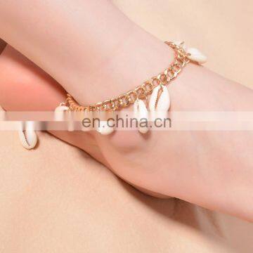 Bohemia Summer Gold Plated Cowrie Shell Anklet Tassel Beach Jewelry Anklet Bracelets For Women photo-3