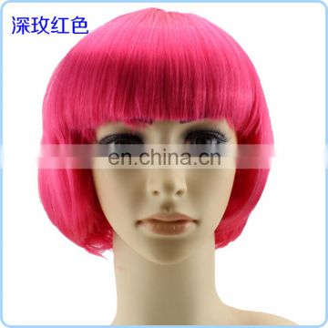 Carnival party pink bob wig FGW-0055