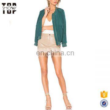 Oem 2017 Ribbed Trim Jacket Bomber Jacket Women Jackets for Women photo-4